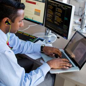 Person working at a computer