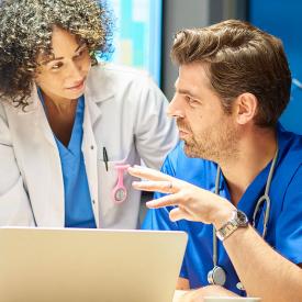 Group of people discussing healthcare